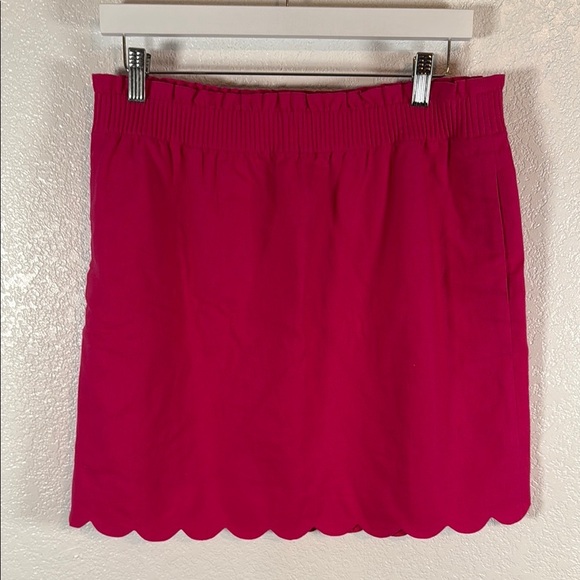 J. Crew Pink Linen Cotton Blend Scallop Mini Skirt Size 10 - Picture 1 of 8